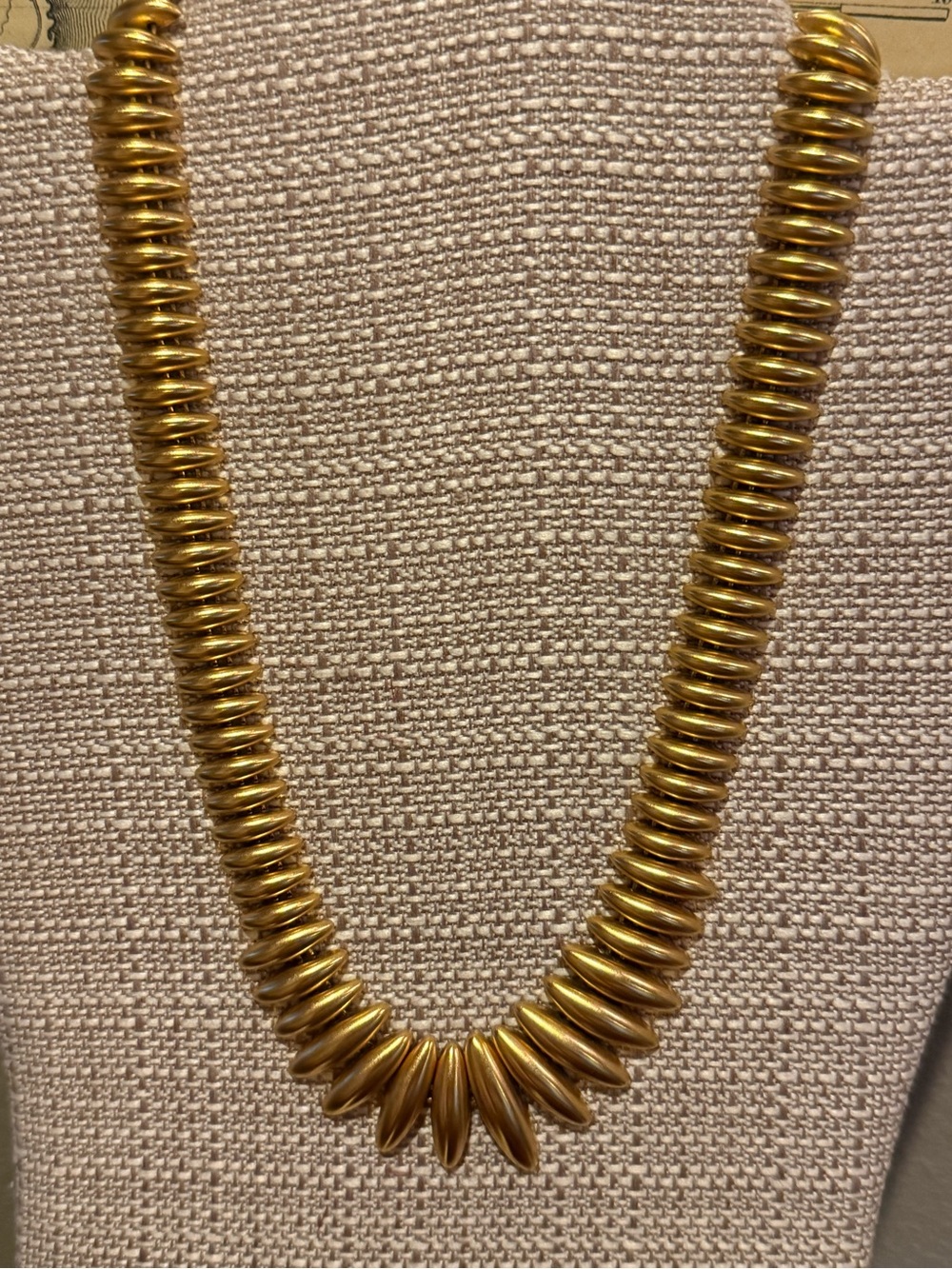 VINTAGE Monet Necklace 1980s Brushed Gold Plated Torpedo Spike Collar Choker